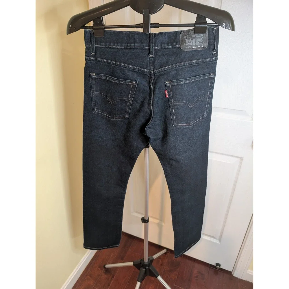 Levi's 511 Skinny Jeans Boys Size 16 Regular Dark Indigo Denim 28x28 Stretch